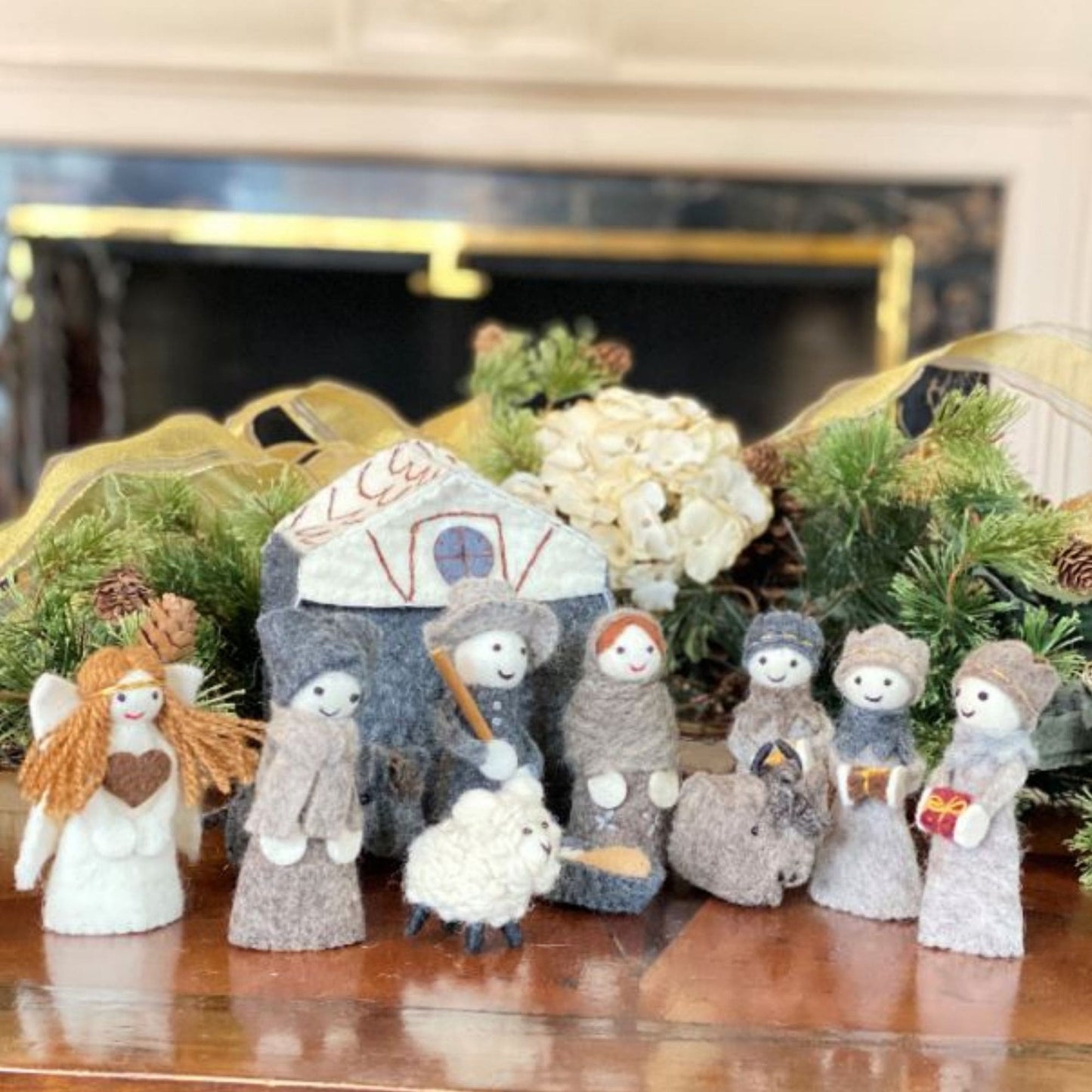 Handmade Felt Nativity Scene- 12-Piece Set- Fair Trade-Nepal