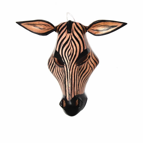 Wood Zebra Mask Wall Hanging- Fair Trade-Africa