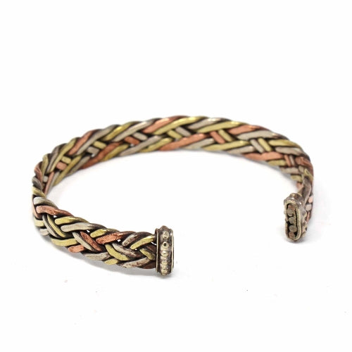 Copper and Brass Cuff Bracelet: Healing Weave-Fair Trade-Nepal