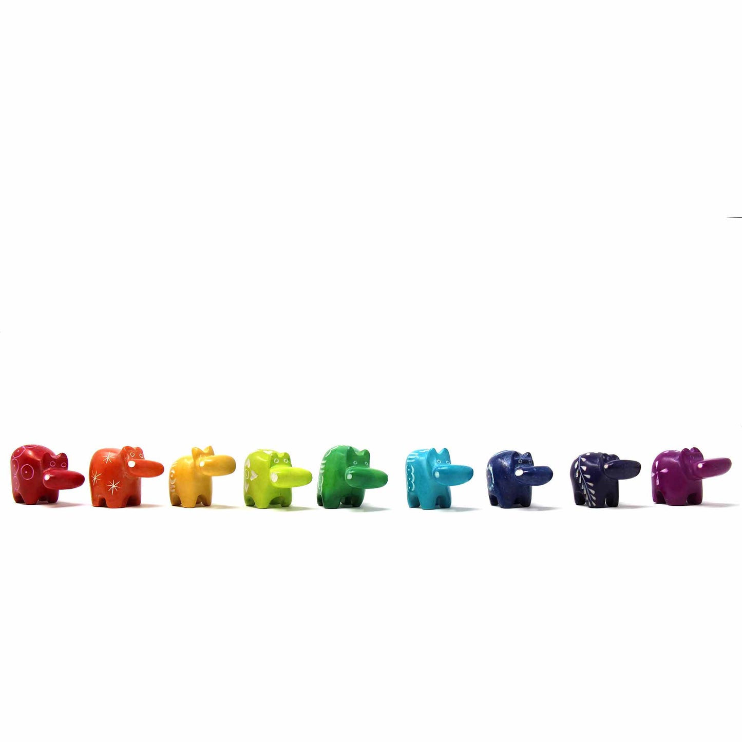 Soapstone Tiny Hippos - Assorted Pack of 5 Colors