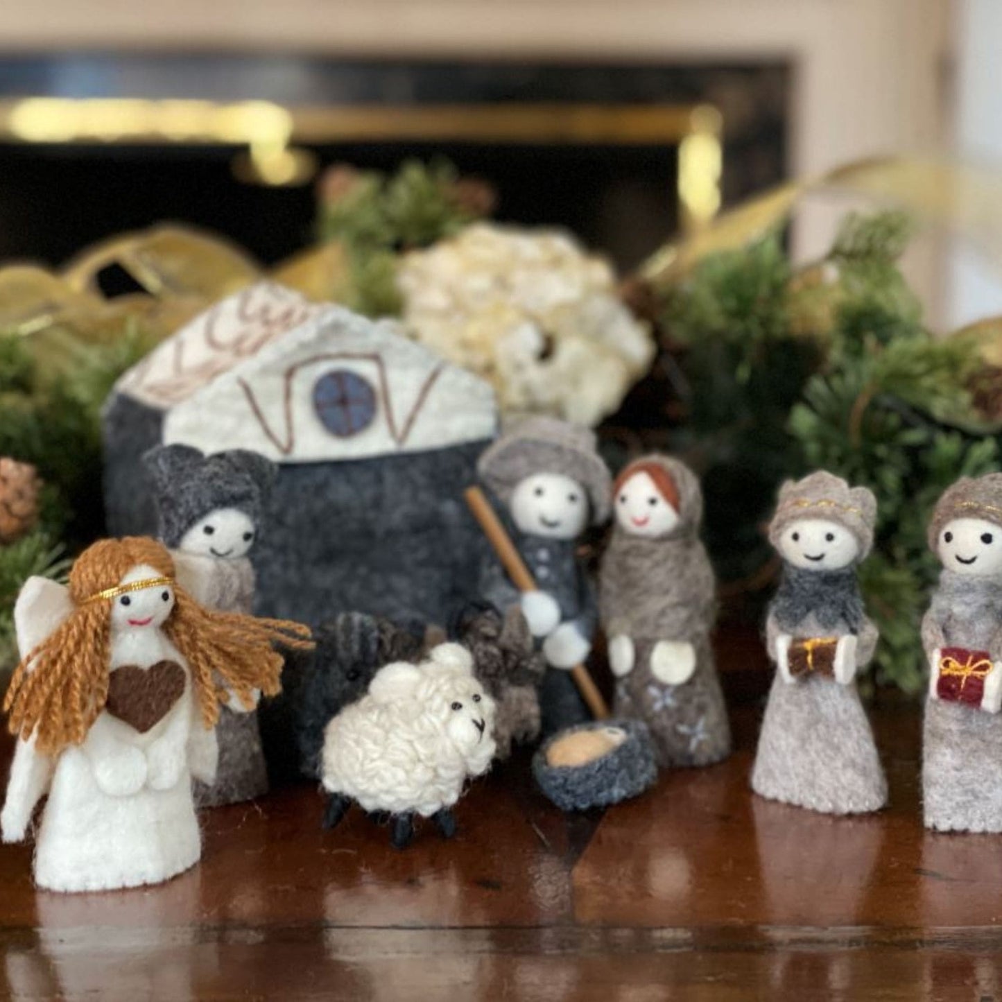 Handmade Felt Nativity Scene- 12-Piece Set- Fair Trade-Nepal