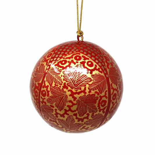 Handpainted Ornament Gold Chinar Leaves