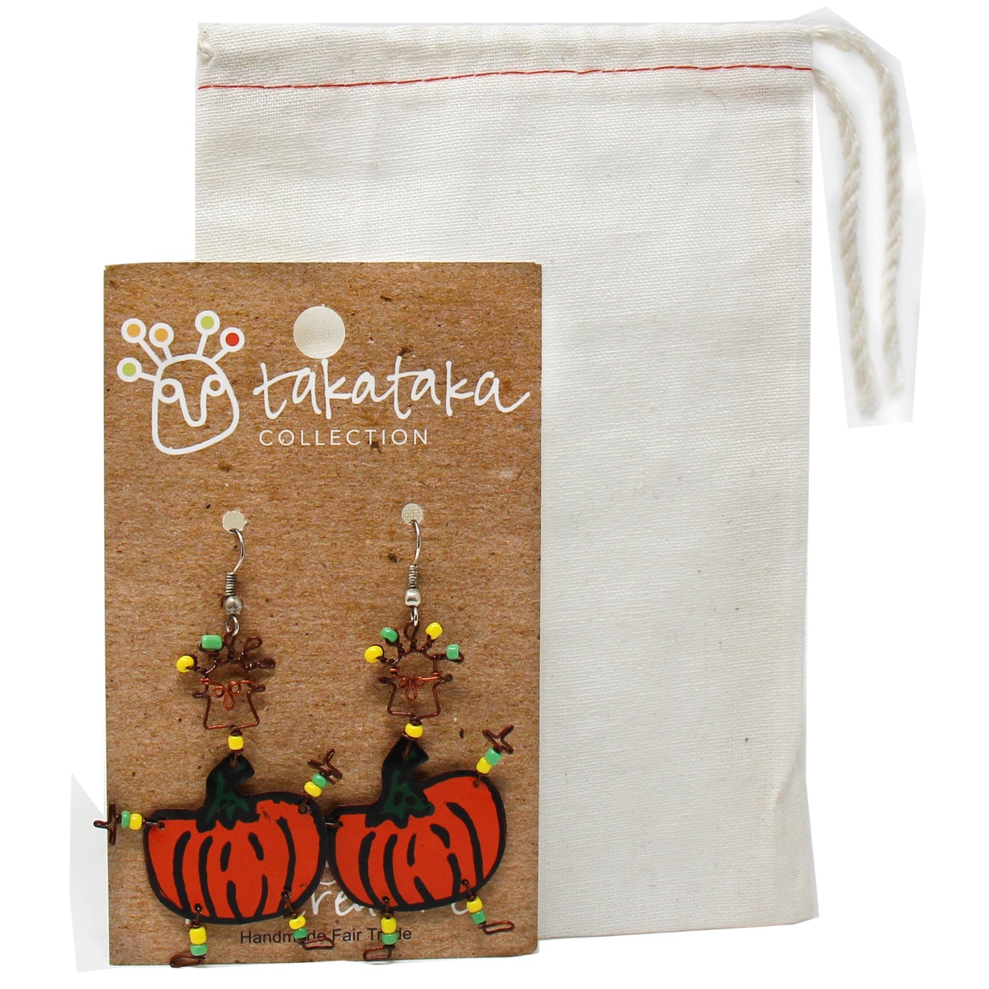 Dancing Girl Pumpkin Earrings -Orange-Fair Trade by Creative Alternatives