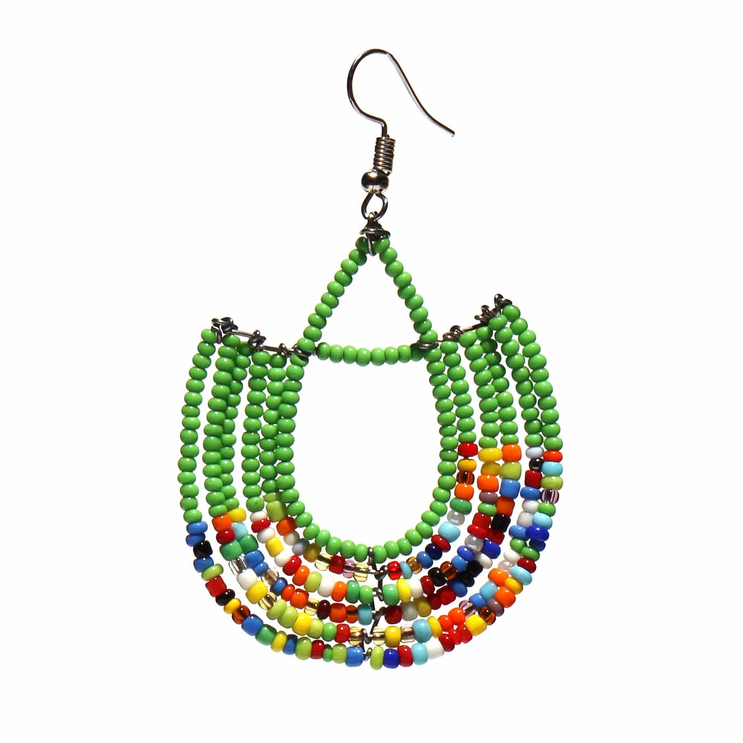 Maasai Beaded Basket Dangle Earrings - Kenya