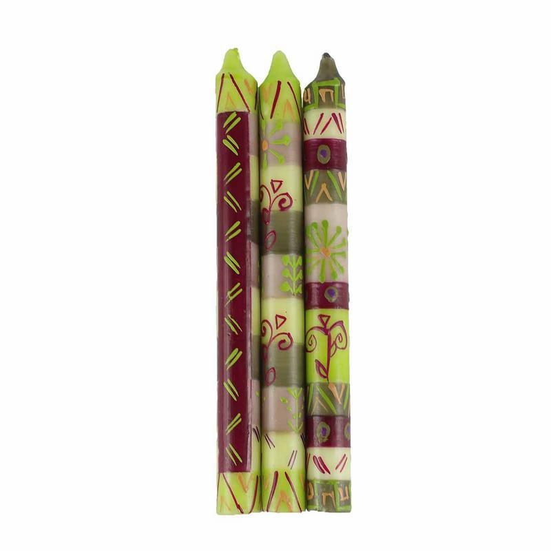 Hand Painted Candles in Kileo Design (3 tapers) - Nobunto