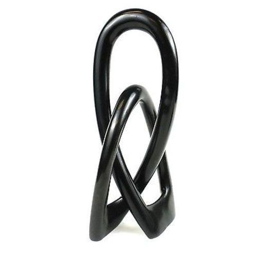 Hand-crafted Soapstone Lovers Knot 10"- Black