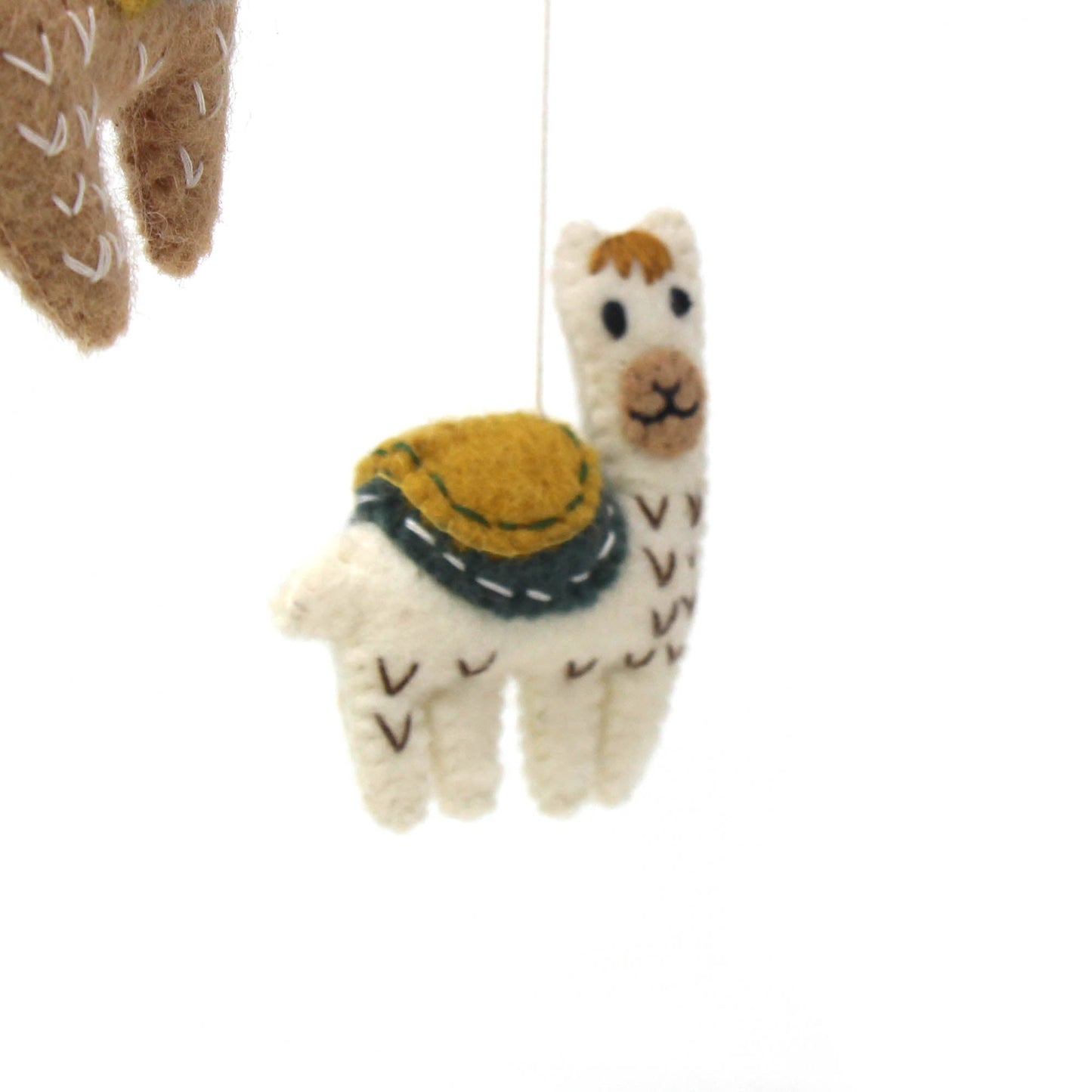 Hand Crafted Felt Baby Mobile- Little Llamas Mobile -Fair Trade-Nepal