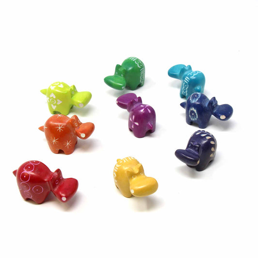 Soapstone Tiny Hippos - Assorted Pack of 5 Colors