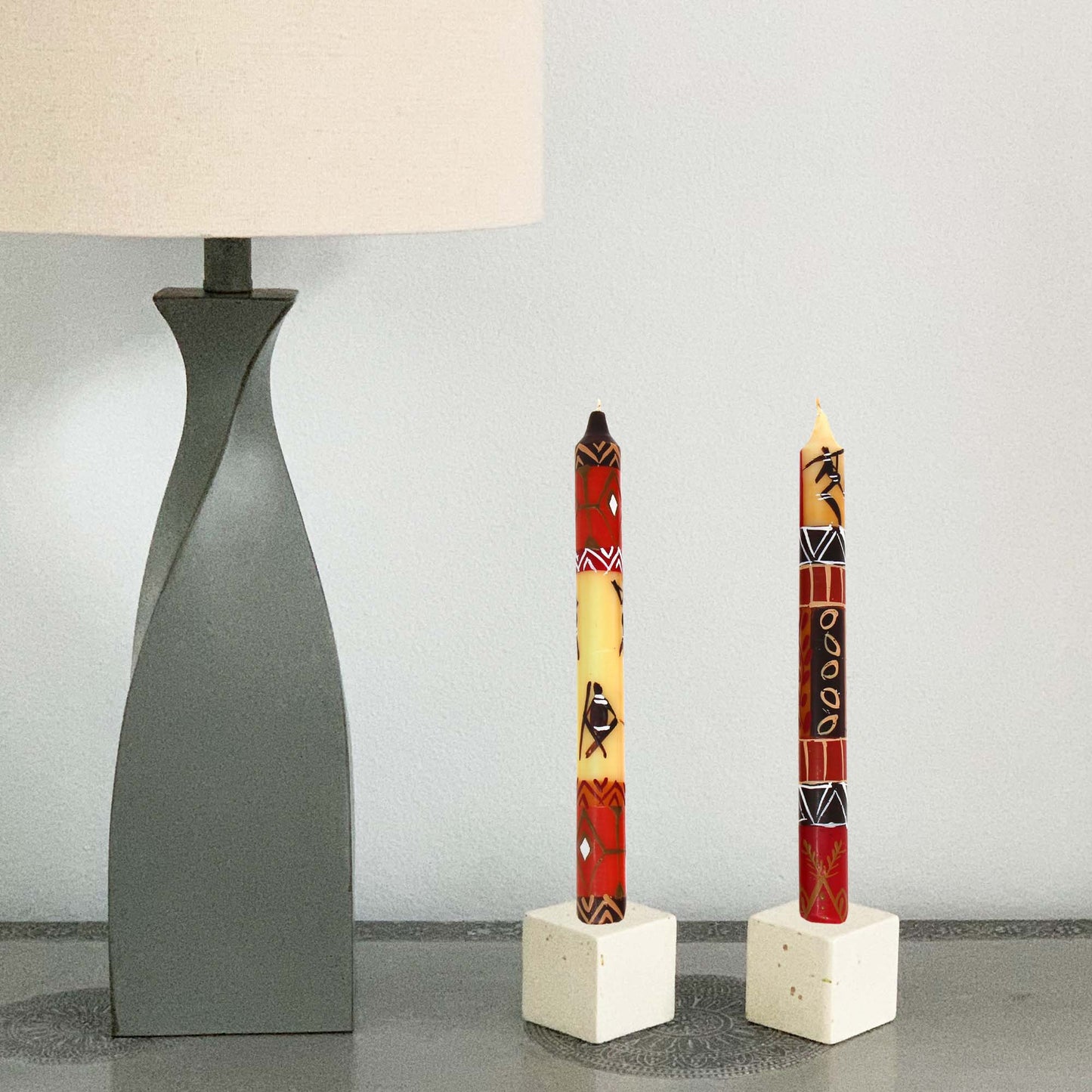 Tall Hand Painted Candles - Pair - Damisi Design - Nobunto