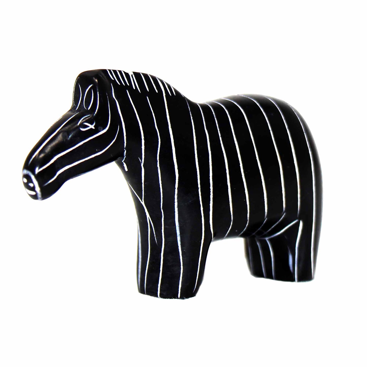 Zebra Soapstone Sculptures, Set of 2