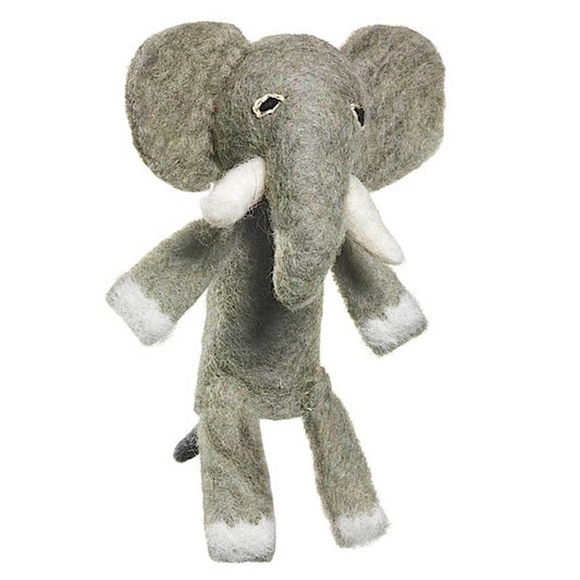 Woolie Finger Puppet - Grey Elephant - Wild Woolies-Nepal