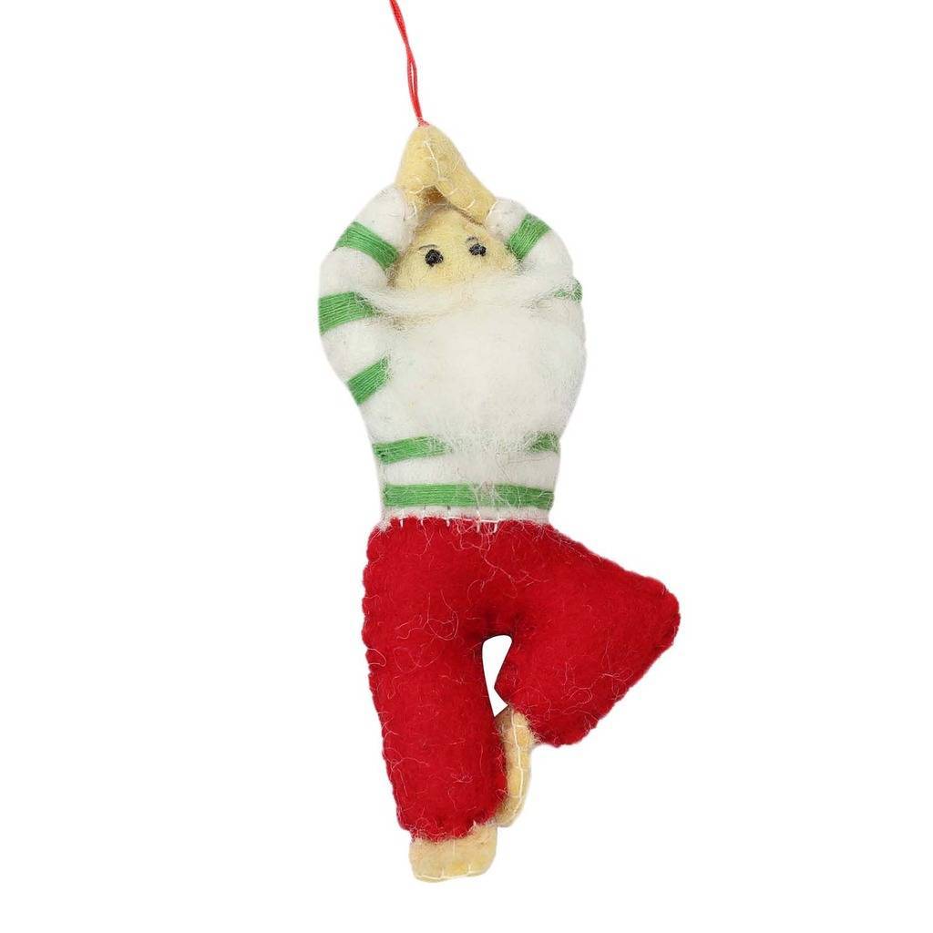 Yoga Santa Felt Ornament- Tree Pose