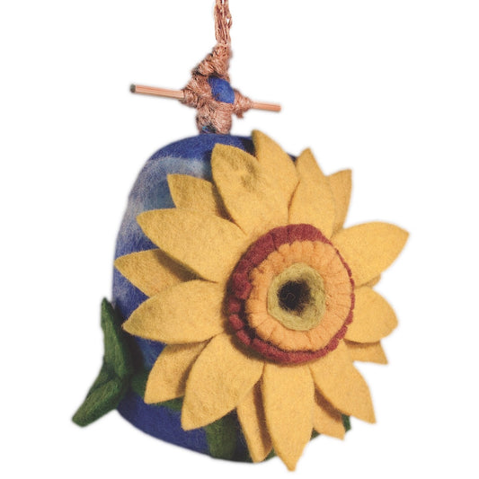 Felt Birdhouse - Sunflower - Yellow/blue- Wild Woolies