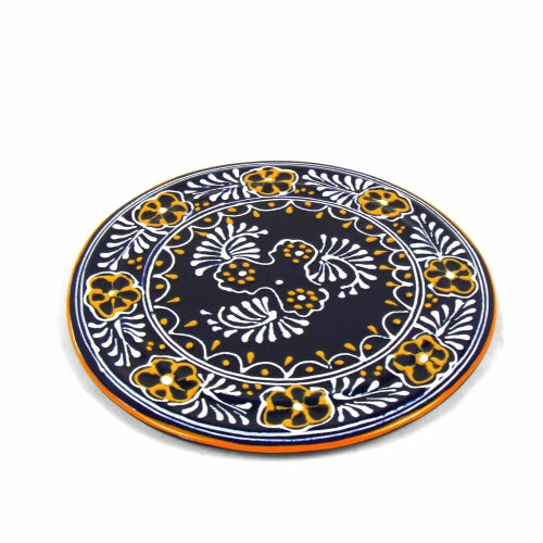 Handmade Pottery 8" Trivet or Wall Hanging, Blue - Encantada