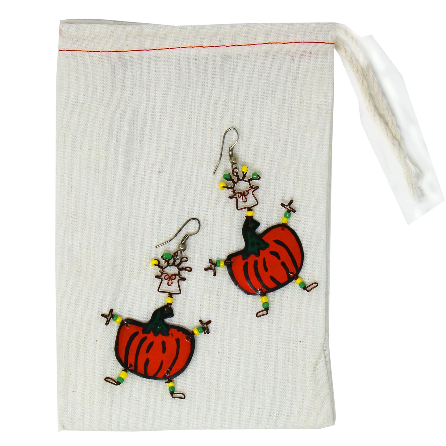 Dancing Girl Pumpkin Earrings -Orange-Fair Trade by Creative Alternatives