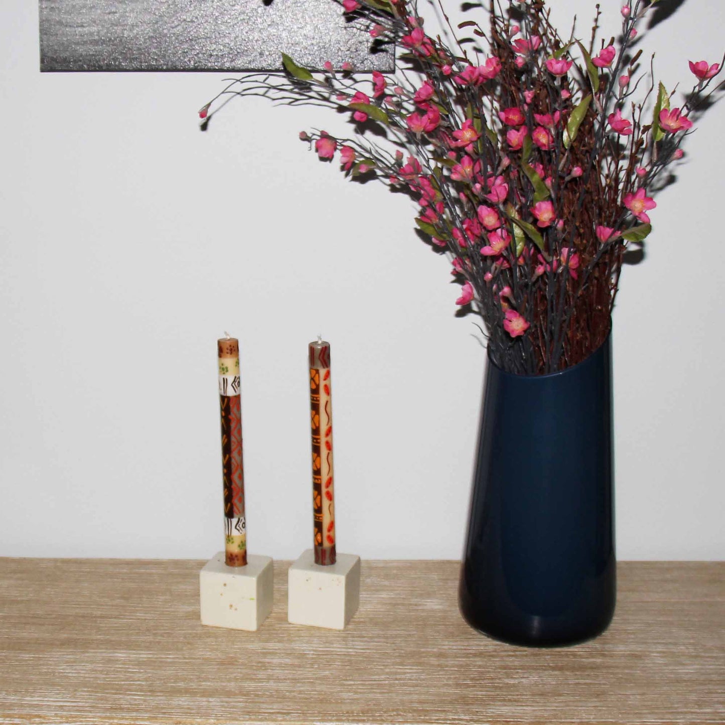 Tall Hand Painted Candles - Pair - Akono Design - Nobunto