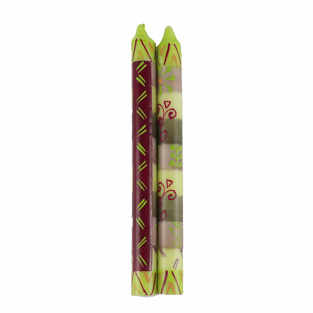 Hand Painted Candles in Kileo Design (pair of dinner tapers) - Nobunto