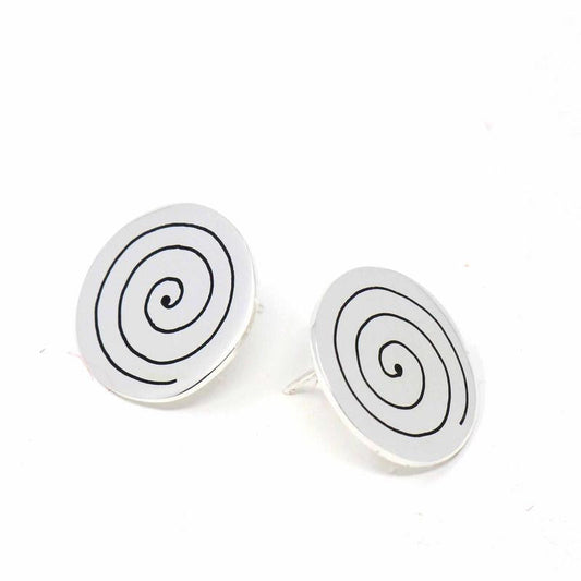 Silver Spirals Stud Earrings- Fair Trade