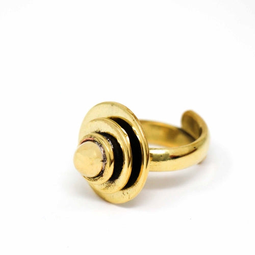 Domed Adjustable Brass Ring -Recycled Brass-Eco-Friendly-Fair Trade